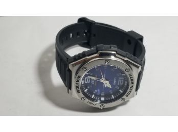 Casio Illuminator Watch - Blue Face & Stainless Steel Case -  MWA-100H - 5577