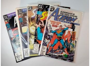 Superman Comic Lot - 5 Comics - John Bryne - 30 Years Old