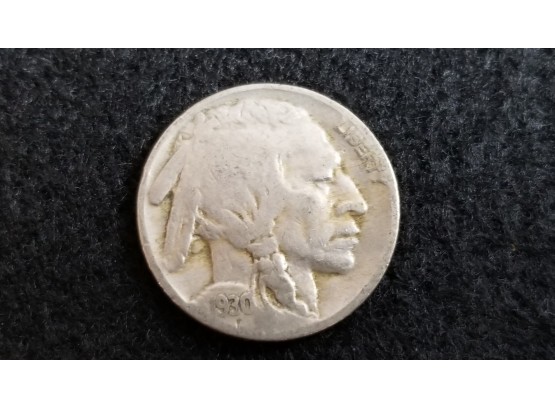 US 1930 Buffalo Nickel In Coin Sleeve Holder - VF