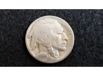 US 1930 Buffalo Nickel In Coin Sleeve Holder - VF