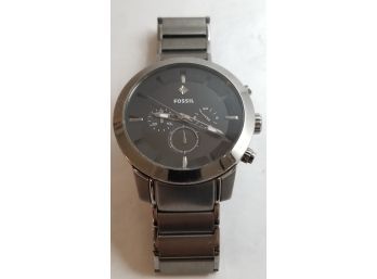 Fossil Watch - Gunmetal Grey Tone - 40mm - 50m - Silver Tone Bracelet - FS-4680
