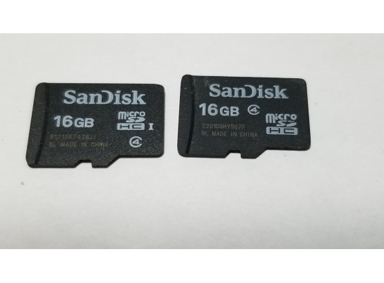 Lot Of 2 - 16 GB Micro SD Cards - Tested And Formatted