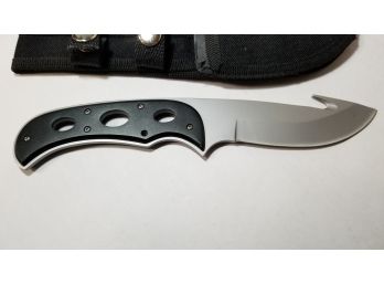 Knife Unknown Manufacturer - Knife With Tearing Hook On End - With Holder