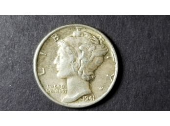 US 1941 Silver Mercury Dime - Very Fine Condition