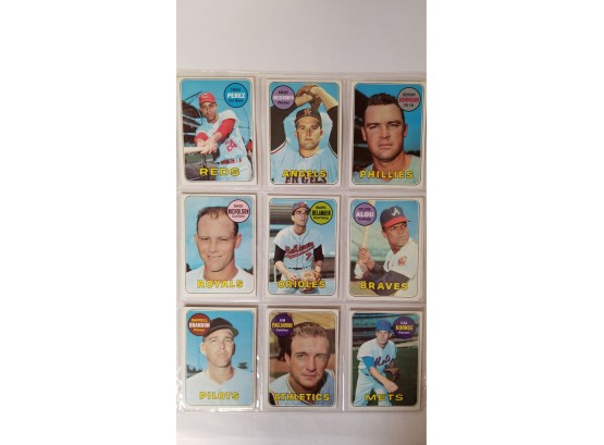 Collection Page -1969 Baseball Cards - 9 Cards - Page Includes Filipe Alou