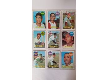 Collection Page -1969 Baseball Cards - 9 Cards - Page Includes Sandy Alomar