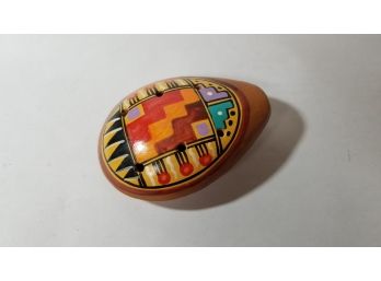 Handmade Peruvian Clay Flute Whistle - Ocarina - Decorative Native Art