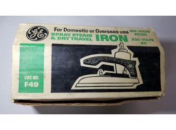 Vintage Travel Iron - GE Travel Steam Iron - 120 Voltage Portable Electric - Cat. No. 23F49