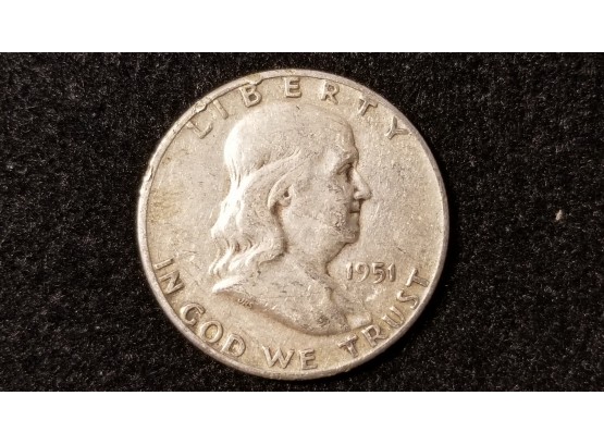 US 1951 Franklin Silver Half Dollar -  Fine