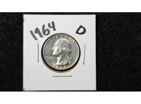 US 1964 D Quarter - Silver - Near Mint Condition