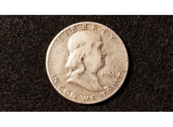 US 1951 S Franklin Silver Half Dollar -  Fine