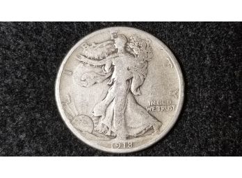 US 1918 S Walking Liberty Half Dollar - 'squished S'