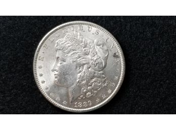 US 1889 Morgan Silver Dollar - Almost Uncirculated