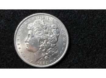 US 1884 O Morgan Silver Dollar - New Orleans - Almost Uncirculated