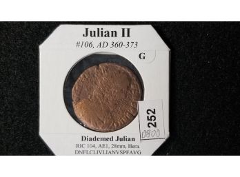 Ancient Roman Coin - Julian II - AD 360 - 373