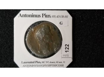 Ancient Roman Coin - Antoninus Pius - AD 138 - 161