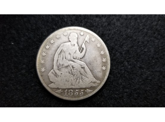 US 1855 O Seated Liberty Half Dollar - With Arrows - 50 Cent Piece