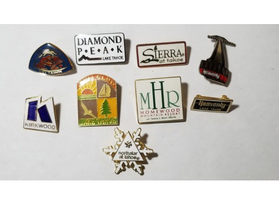 Vintage Ski Pins - Tahoe Skiing - Pins From Ski Mountains And Resorts