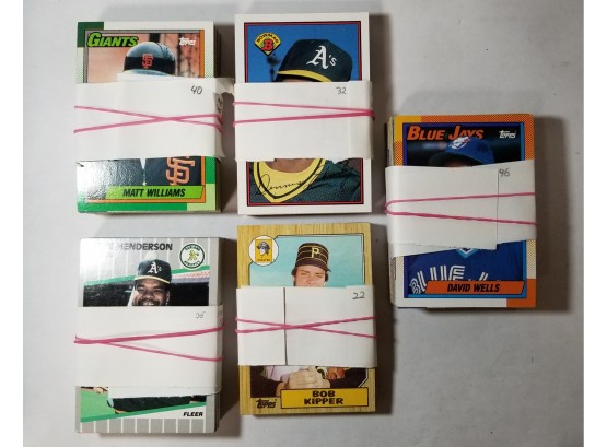 Baseball Card Collected Packs - 5 Packs - Dave Henderson, Matt Williams, Bob Kipper...