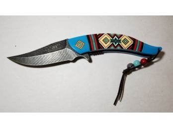 Knife - 8.5' Masters Collection Native American Damascus Style Knife -  MC-A023