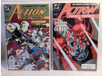 Action Comics Comic Pack - Action Comics #604 & #605 - Janson And Kubert Covers - Over 30 Years Old