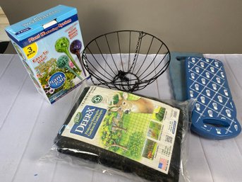 Deer-X Protective Netting, 2 Plant Watering Globes, Metal Hanging Planter, & 2 Padded Knee Rests