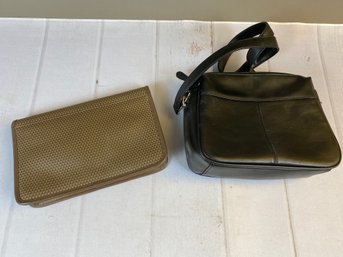 Lot Of Two Purses- One Is A Black Over The Shoulder Bag, And One Is A Brown Liz Claiborne Clutch