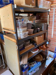 Sturdy 5-shelf Metal And Wood Shelving Unit, Garage Or Workshop Storage, Contents Not Included, Lot B
