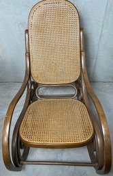 Beautiful Solid Bent Wood Rocking Chair With Fantastic Cane Seat And Back