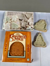 Cookie Molds By Heartstone & Fox Run Country Cupboard For Shortbread, Gingerbread & Holiday Cookies