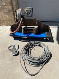 Wonderful Vintage Warn Winch (model 8274), Steel Cable, And Doubler