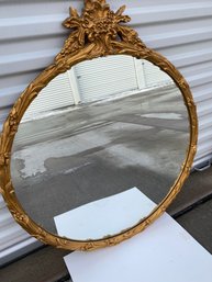 Fantastic Round Vintage Gold-gilded Mirror By Hickory Manor