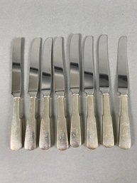8 Sterling Silver Dinner Knives By International Silver In The 1810 Pattern, Monogrammed 'B'