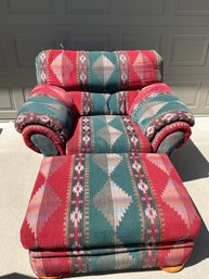 Beautiful Living Room Chair And Ottoman By Guildcraft Living Furniture, Southwestern Design