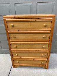 Wooden 5-Drawer Dress Chest Of Drawers, Bedroom Storage