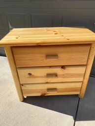 Rustic Cabin Themed Wooden 3-Drawer Dress Chest Of Drawers, Bedroom Storage