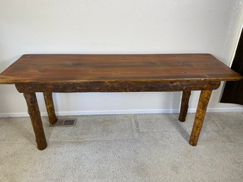 Spectacular Rustic Log Furniture Sofa Table, Credenza, TV Stand, Or Entryway Table, Cabin