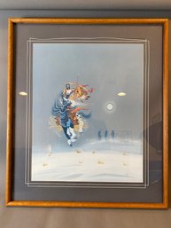 Limited Edition Framed Native American Art By Rance Hood, Titled 'Forbidden Hunting Ground'