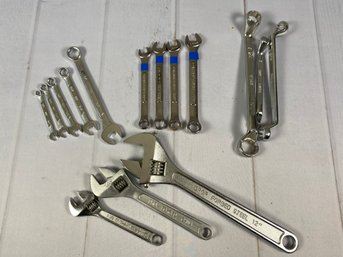 Sets Of Ace Hardware & Craftsman Wrenches With Three Adjustable Wrenches, Metric & English