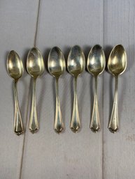 6 Sterling Silver Teaspoons, Gorham Silver, Plymouth Pattern, No Monogram, 215 Grams, Lot B