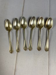 6 Sterling Silver Teaspoons, Gorham Silver, Plymouth Pattern, Monogrammed 'LS', 230 Grams, Lot B