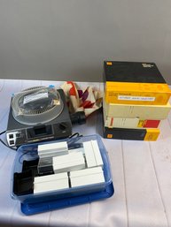 Kodak Medalist AF Carousel Projector, Four Additional Carousels, And Slide Cases Boxes