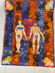 Dynamic Art Quilt Wall Hanging By Mixed Media Artist, Wendy Huhn Titled Why Is She So?