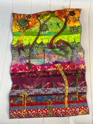 Eyecatching Art Quilt Wall Hanging Or Tapestry By Local Artist, Frances Rosenfeld Titled Inevitably