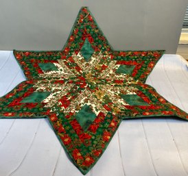 Festive Star-Shaped Art Quilt Wall Hanging Or Tapestry By Local Artist, Frances Rosenfeld