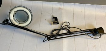 LTS Brand Shop, Office Or Desk Lamp With Magnifier, Adjustable, Extendable