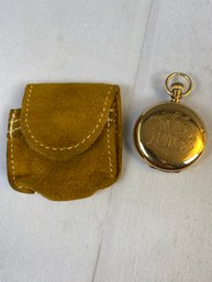 Beautiful Antique Monogrammed Pocket Watch With Leather Pouch, Elgin National Watch Company