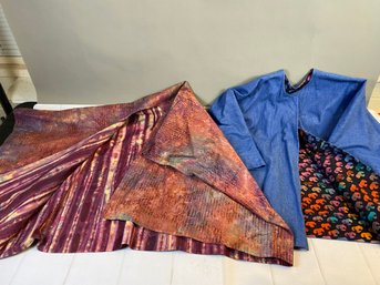 Pair Of Reversible, Open-front Batwing Women's Quilt Jackets By Local Quilt Artist, Frances Rosenfeld