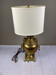 Spectacular, Unusual Working Samovar Lamp With Shade