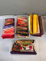 Lot Of Miscellaneous Quilting Or Sewing Fabric Of Various Sizes- Some Are Hand Dyed